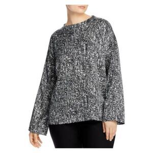 EILEEN FISHER Womens Black Printed Long Sleeve V Neck Wear To Work Blouse XS\TP